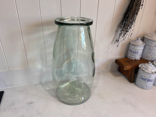 Large Vintage Green Glass Decorative Vase