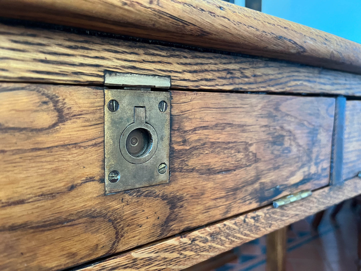 Antique Vintage Original Wooden Clerks / School Desk / Writing Desk / Console Table