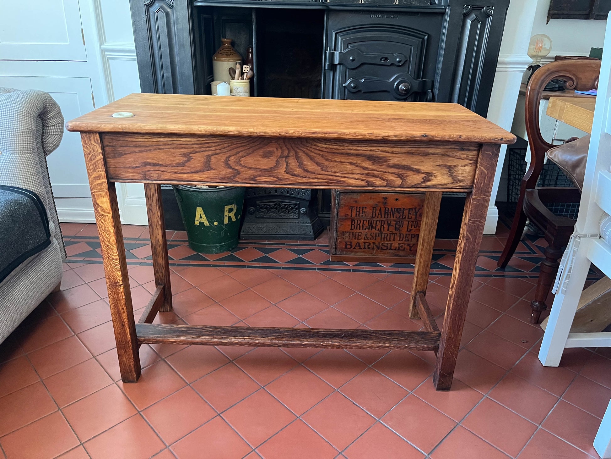 Antique Vintage Original Wooden Clerks / School Desk / Writing Desk / Console Table