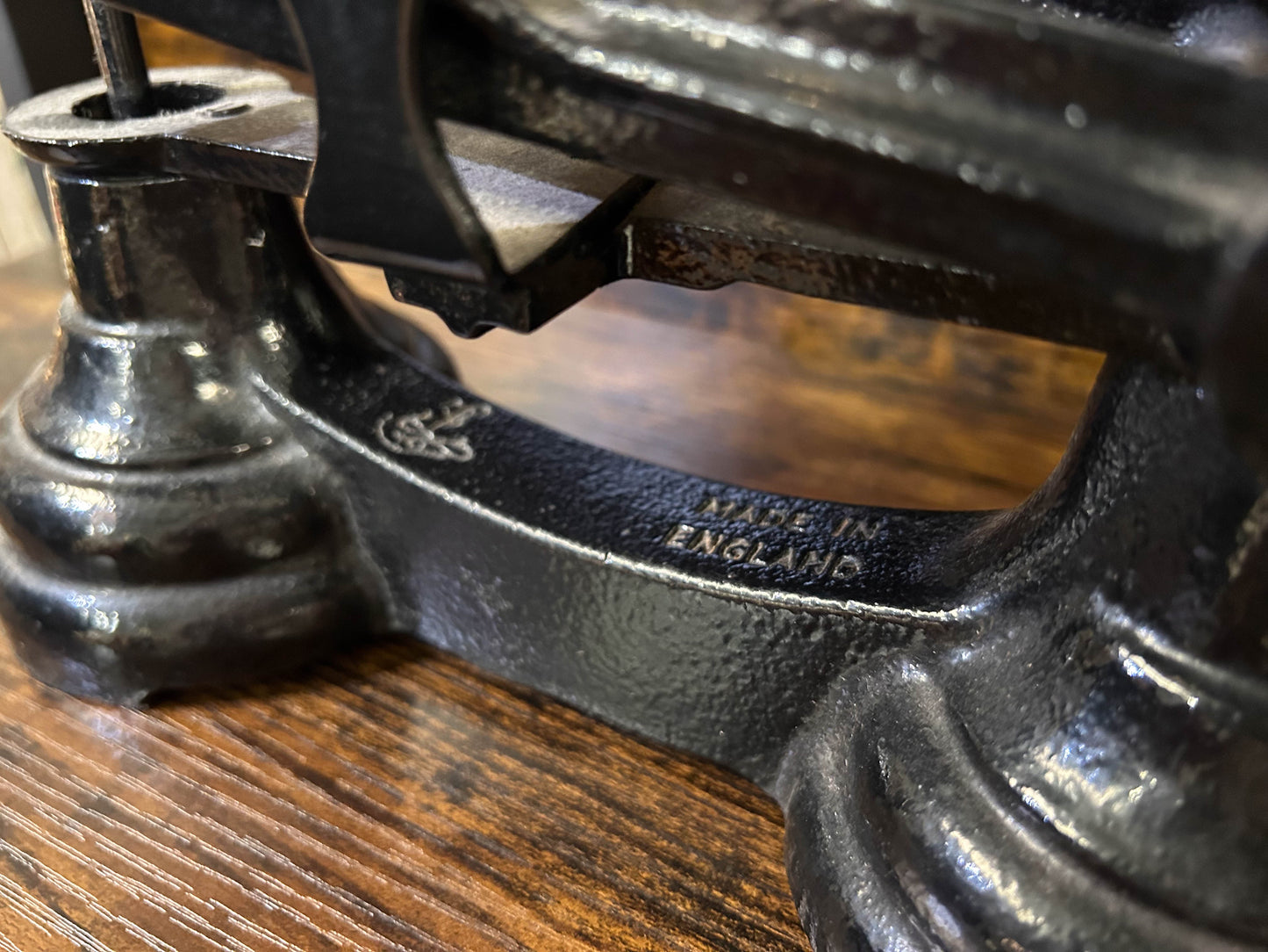 Vintage Antique Black Cast Iron Kitchen Weighing Scales with Cast Iron Weights