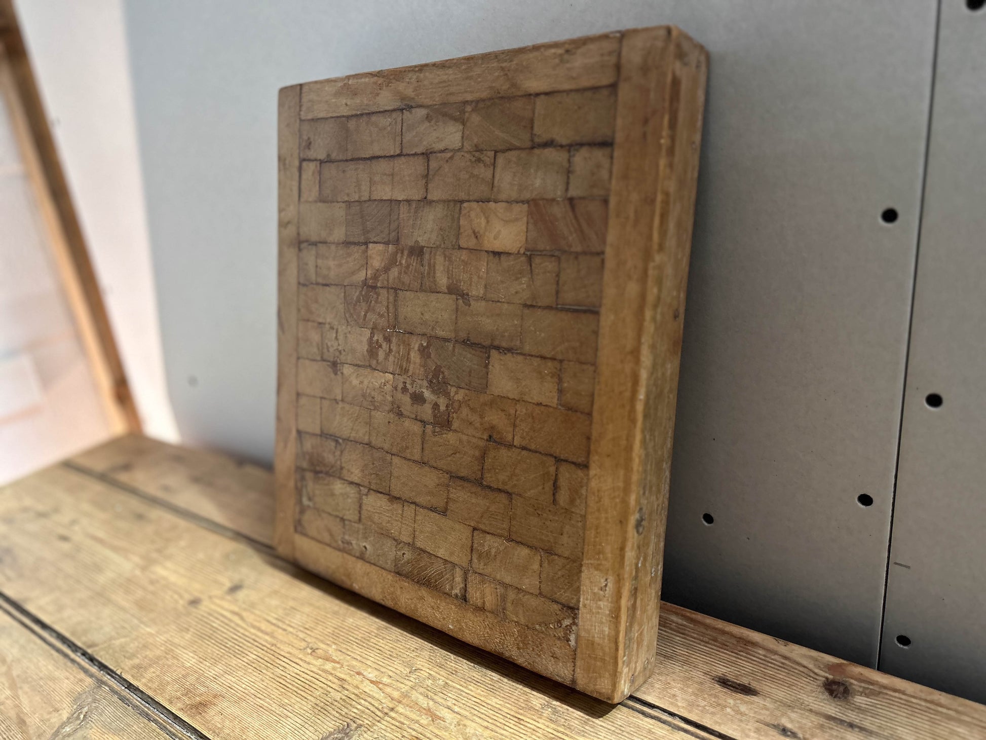 Vintage Antique Indian Teak Chunky Chopping Board Butchers Block