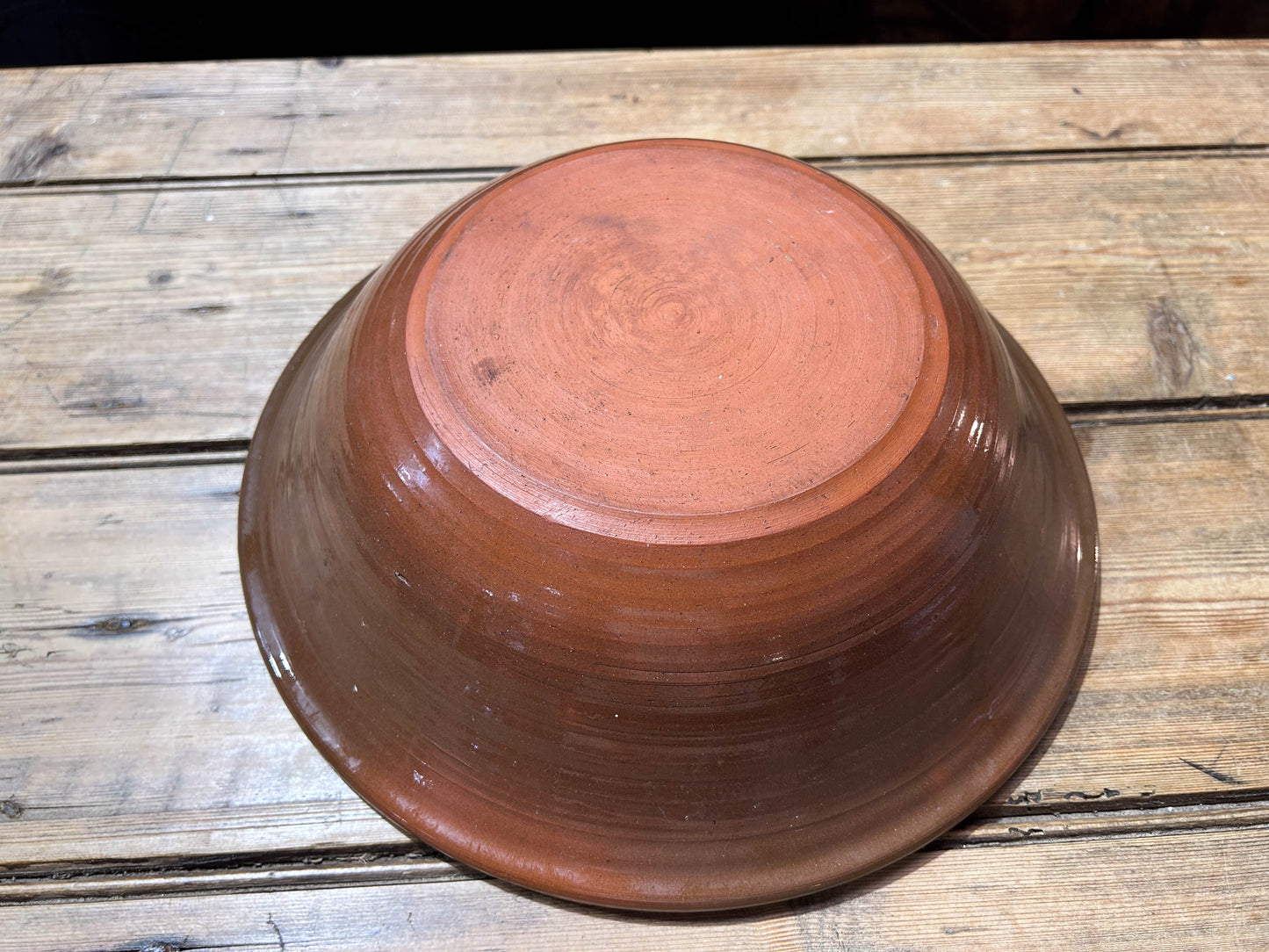 Hand-painted Large Decorative Brown Bowl