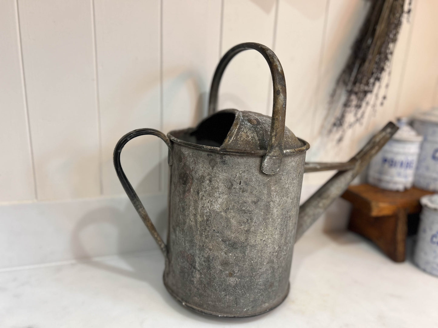 Small Vintage Antique Galvanised Garden Watering Can