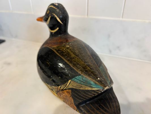 Vintage Wooden Hand-painted Decorative Duck