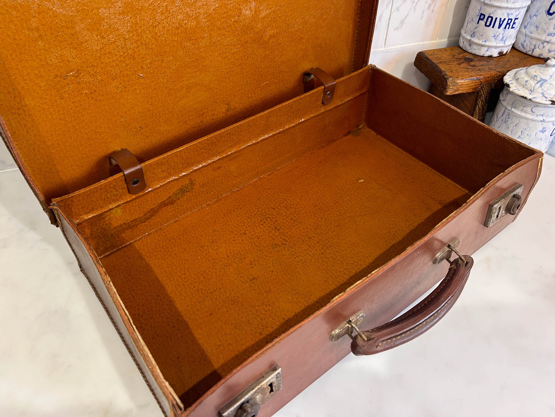 Small Vintage Brown Suitcase