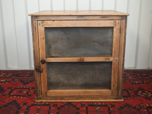 Large Vintage Antique Pine Meat Safe With Latch / Side Table / Storage Cupboard