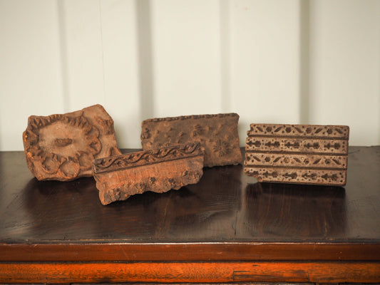 Collection of Indian Wooden Printing Block Stamps (Sold Individually)