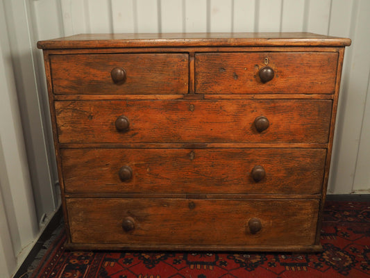Antique Victorian Pitch Pine Chest of Drawers / Bedroom Furniture / Storage