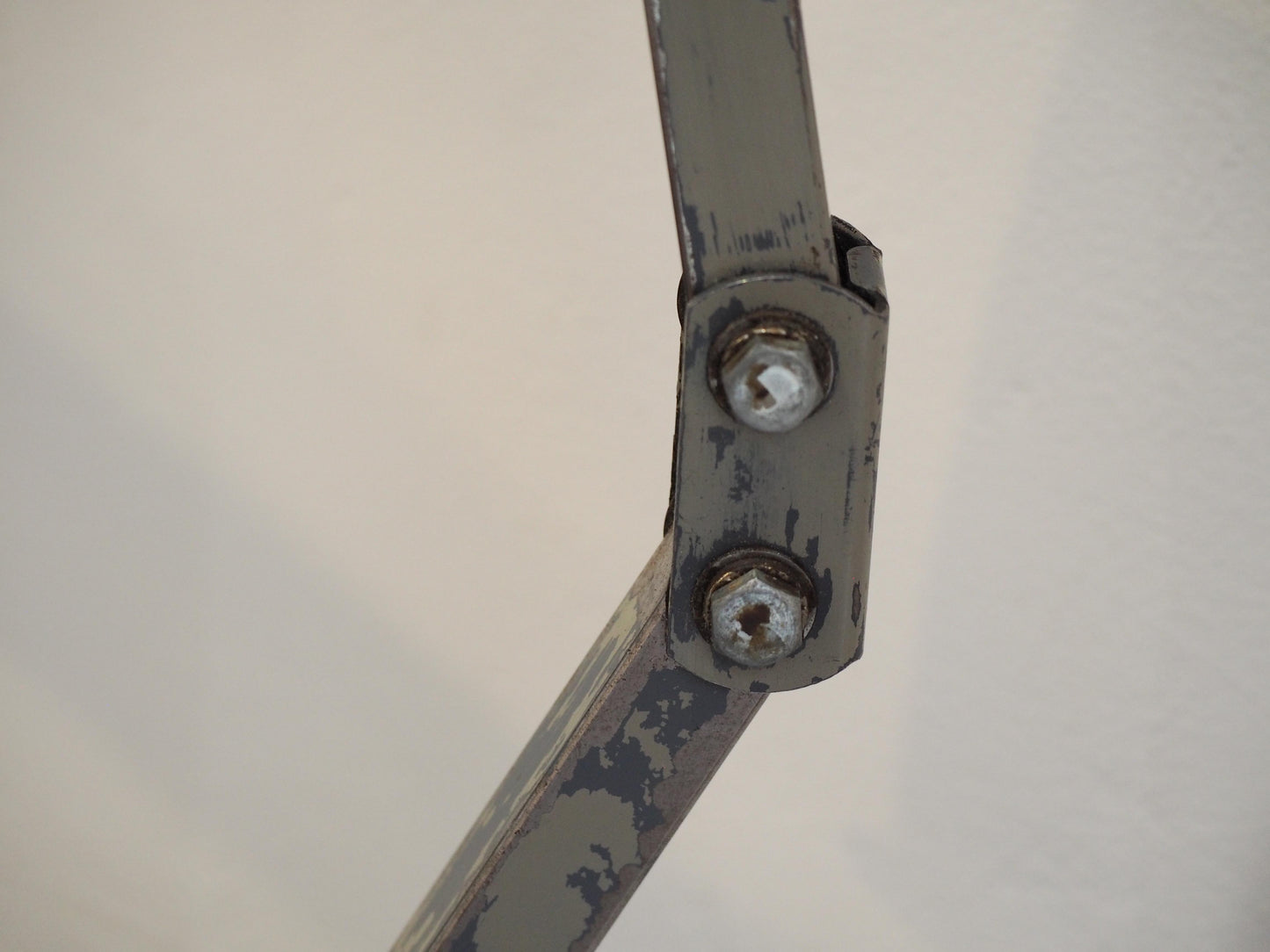 Vintage Green English Industrial Angle-Poise Style Lamp on Solid Wooden Base