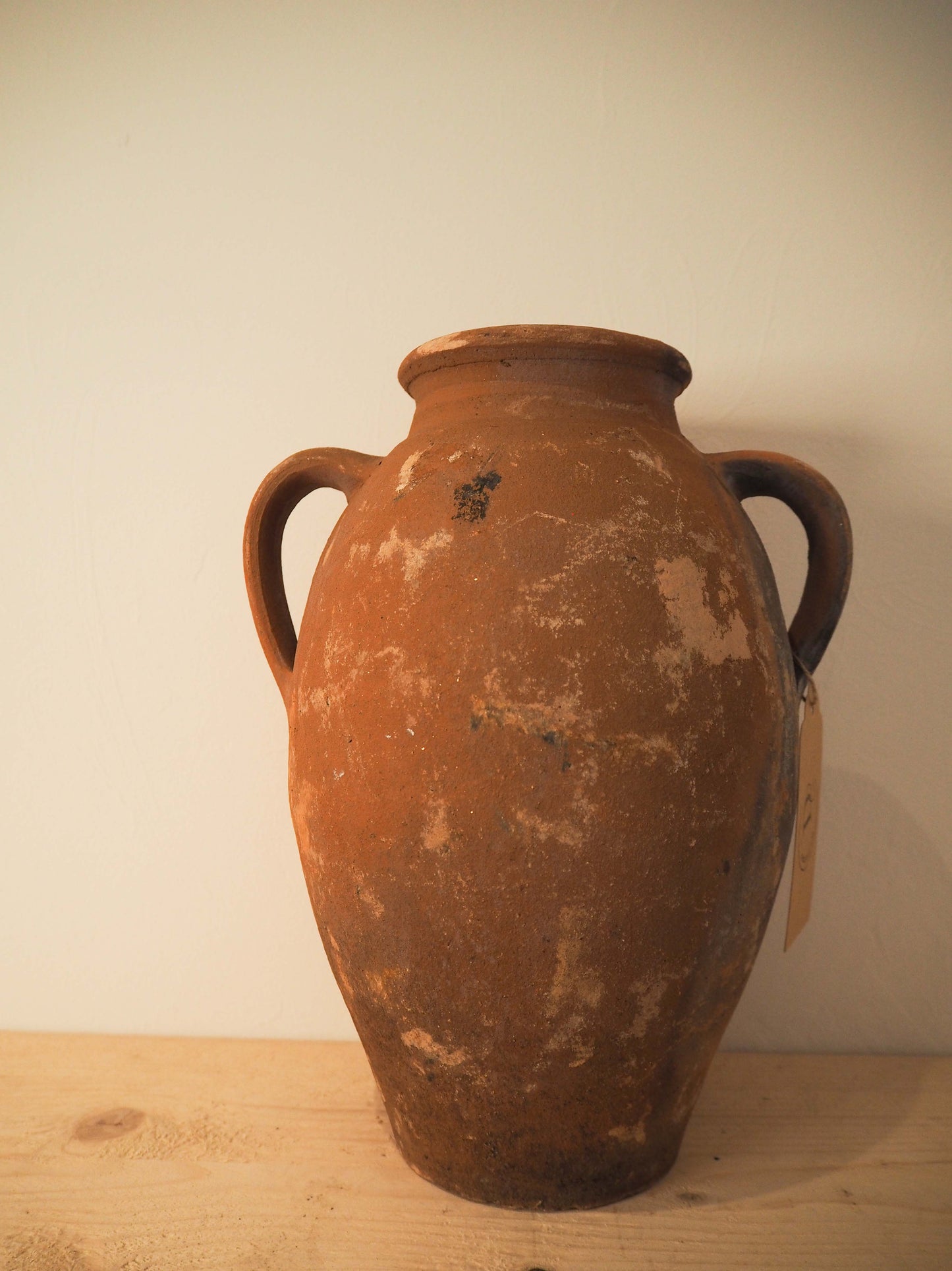 Vintage Antique Terracotta Turkish Double Handled Pot / Olive Jar