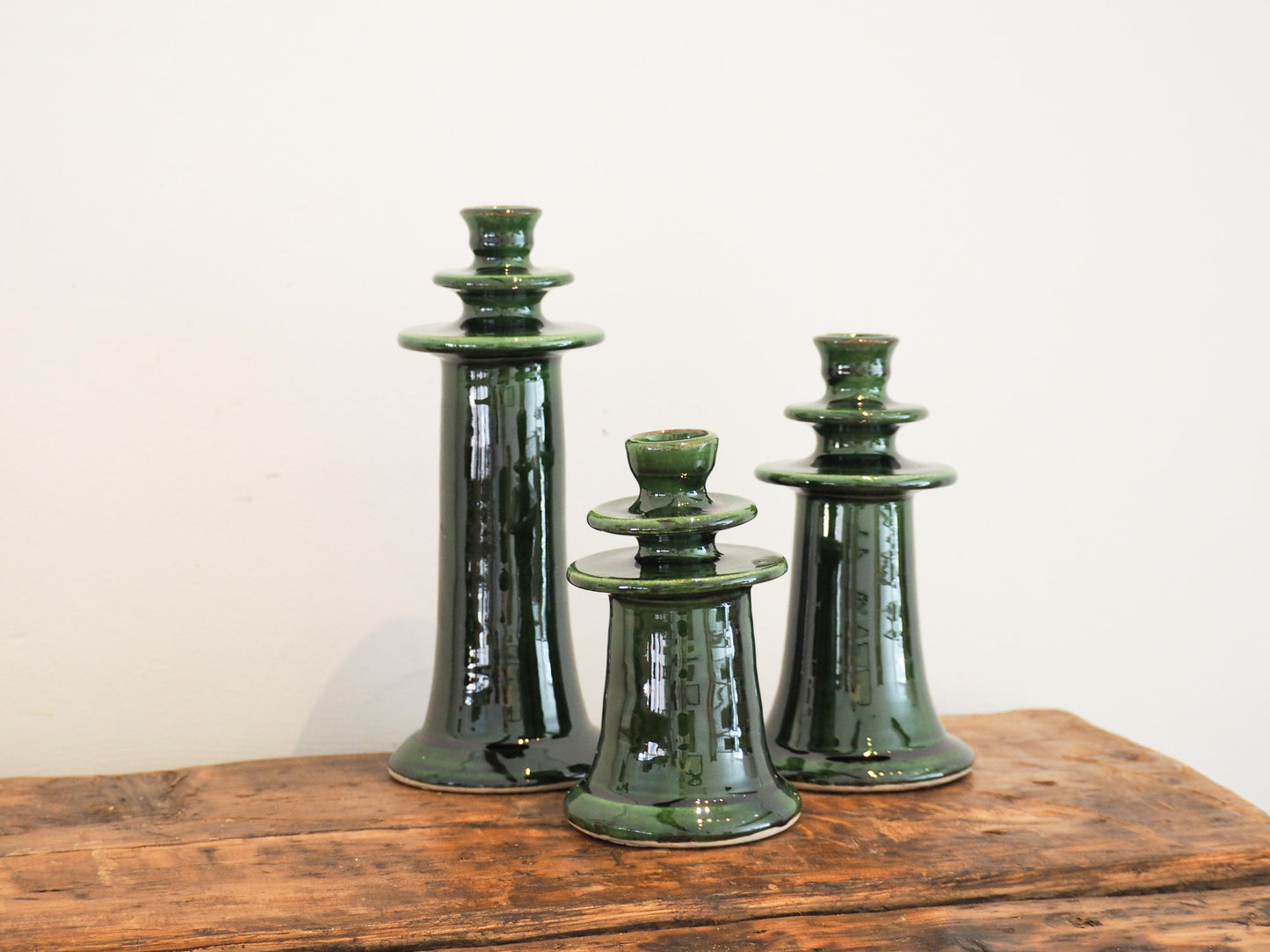 Handmade Moroccan Green Glazed Tazekka Candlestick / Decorative Candle Holder (Medium - Sold Individually)