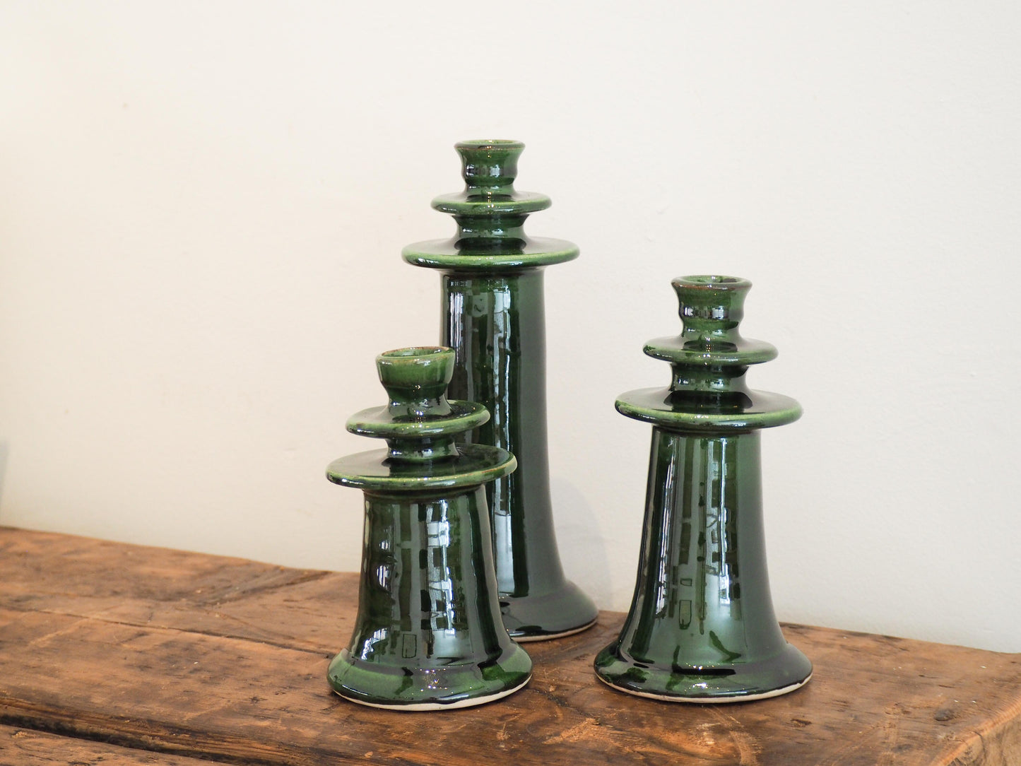 Handmade Moroccan Green Glazed Tazekka Candlestick / Decorative Candle Holder (Small - Sold Individually)