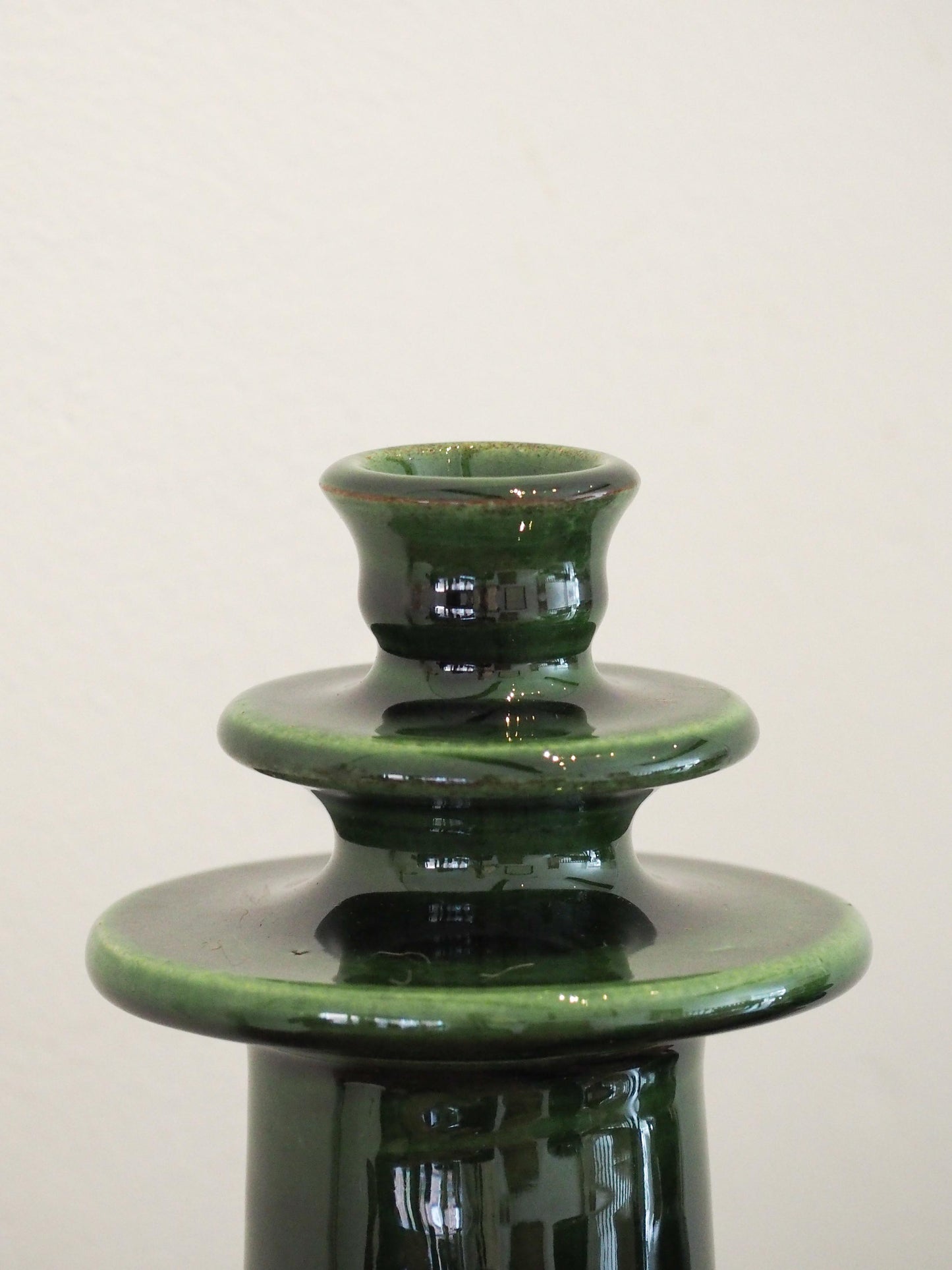 Handmade Moroccan Green Glazed Tazekka Candlestick / Decorative Candle Holder (Small - Sold Individually)