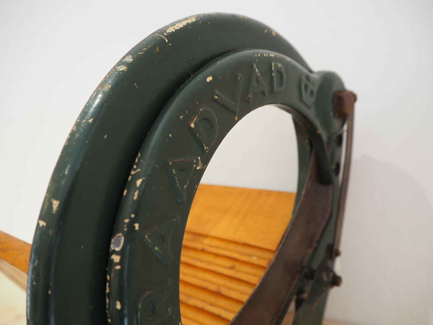 Antique Vintage Royal Raadvad Bread Slicer / Cutter - Green Danish Breadcutter / Book Holder