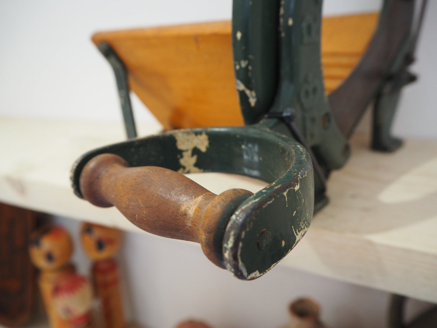 Antique Vintage Royal Raadvad Bread Slicer / Cutter - Green Danish Breadcutter / Book Holder