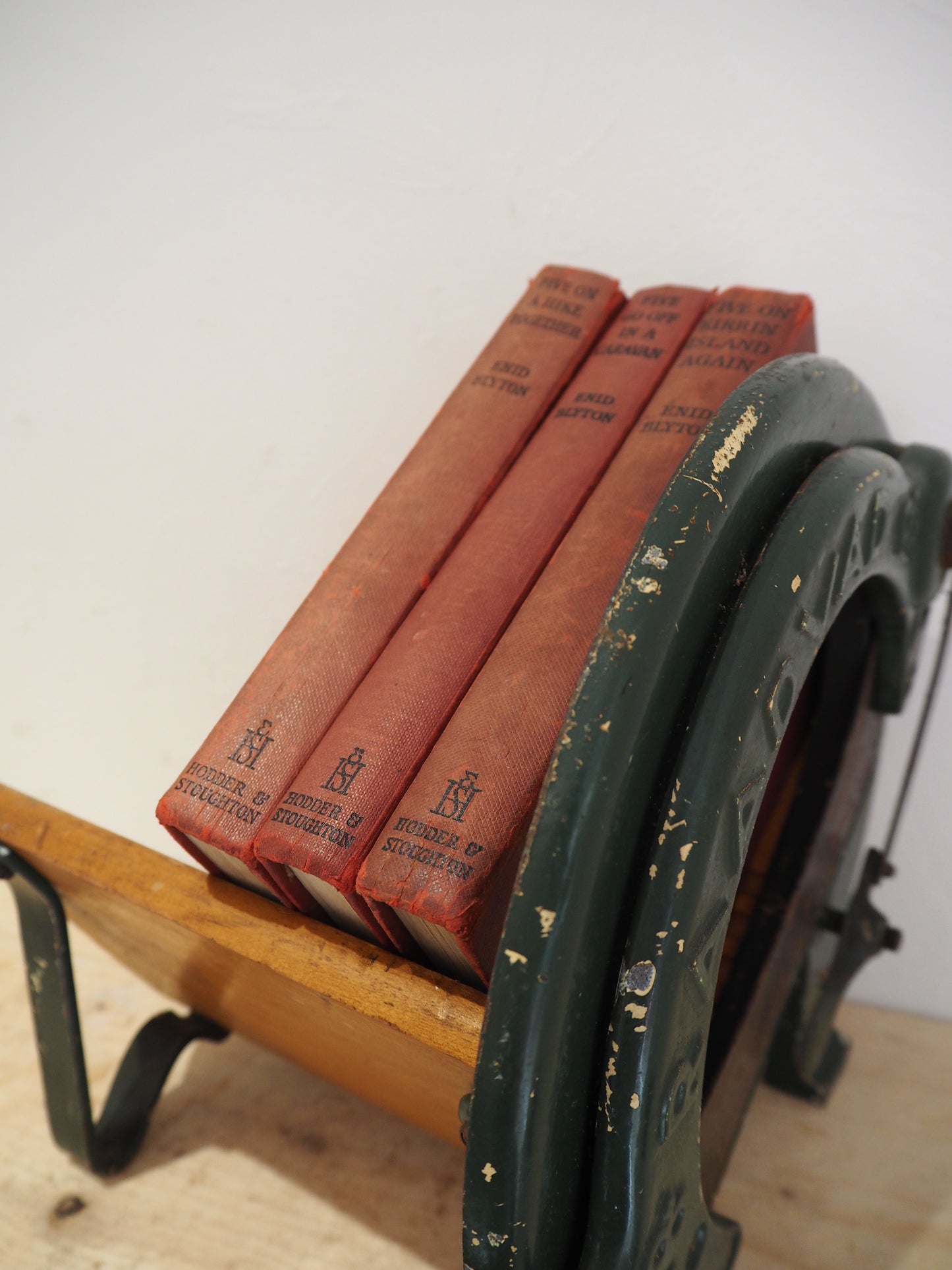 Antique Vintage Royal Raadvad Bread Slicer / Cutter - Green Danish Breadcutter / Book Holder