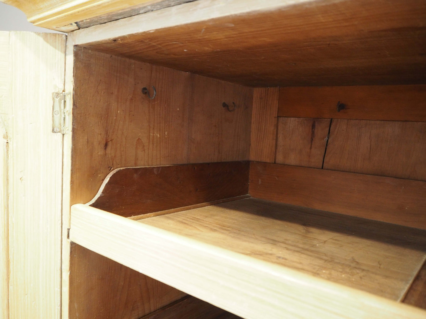 Antique Vintage Pitch Pine Swedish Linen Press with Scumbled Satin Birch Finish Circa 19th Century / Cupboard