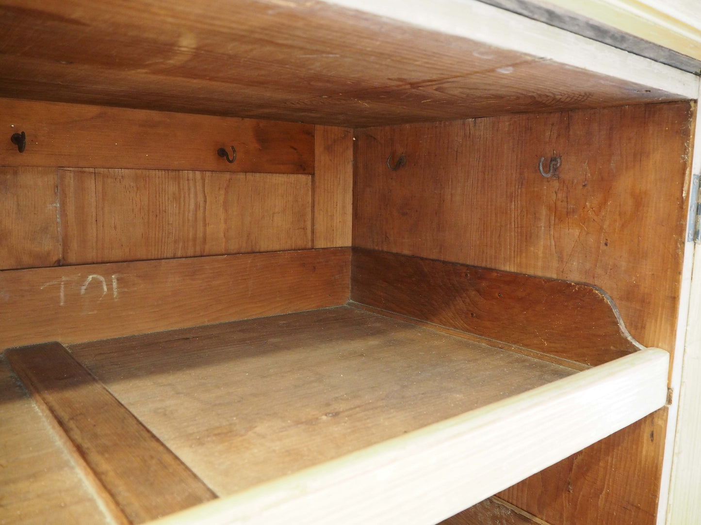 Antique Vintage Pitch Pine Swedish Linen Press with Scumbled Satin Birch Finish Circa 19th Century / Cupboard