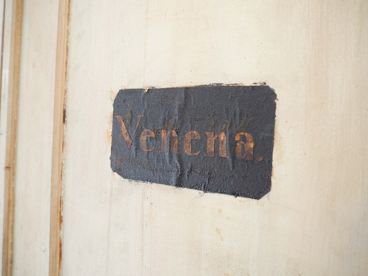 Antique Vintage French Apothecary Painted Pine Cabinet with Original Labels / 19th-Century Furniture