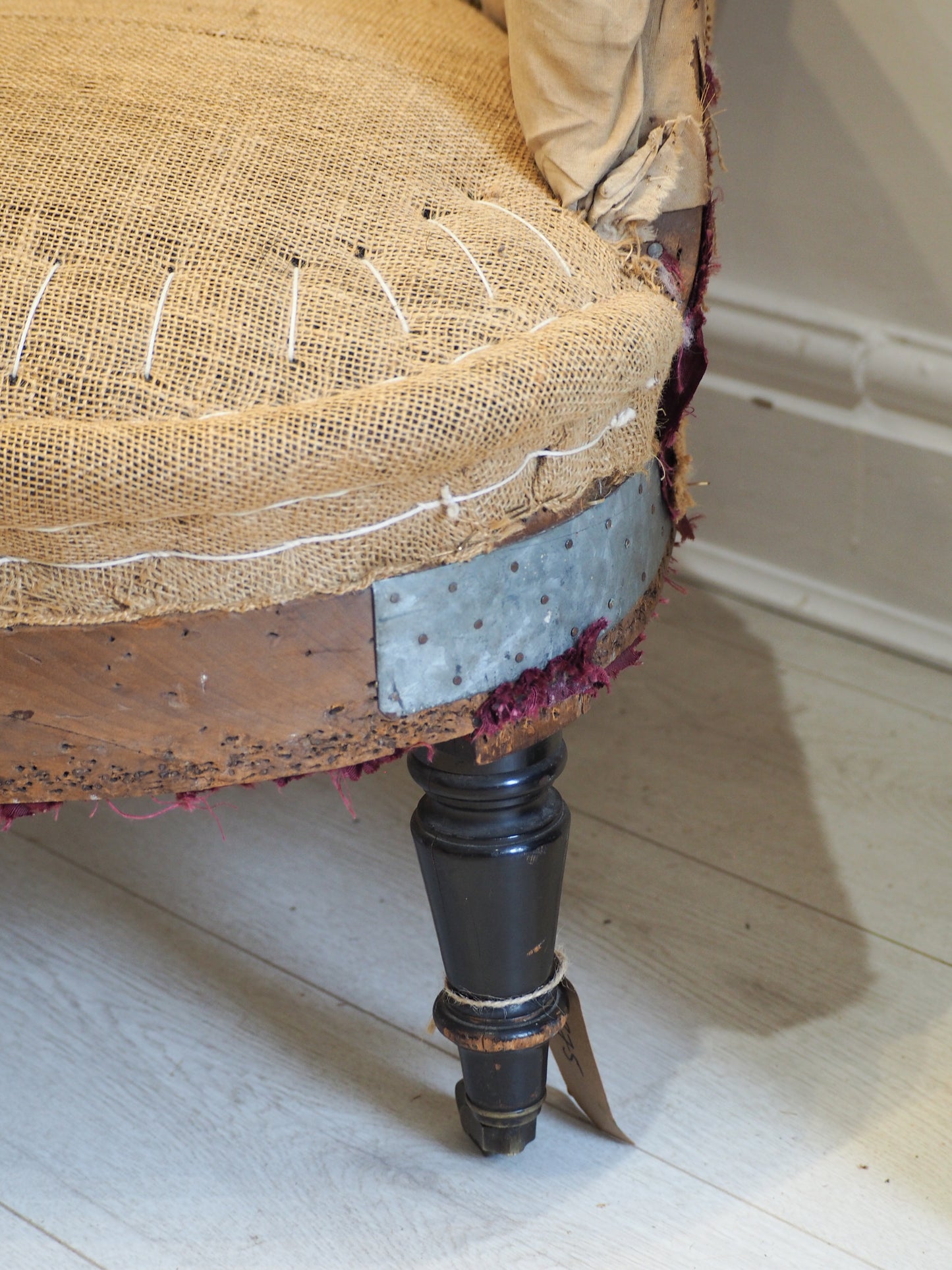 Vintage Antique Stripped French Arm Chair with Castors / Occasion Chair