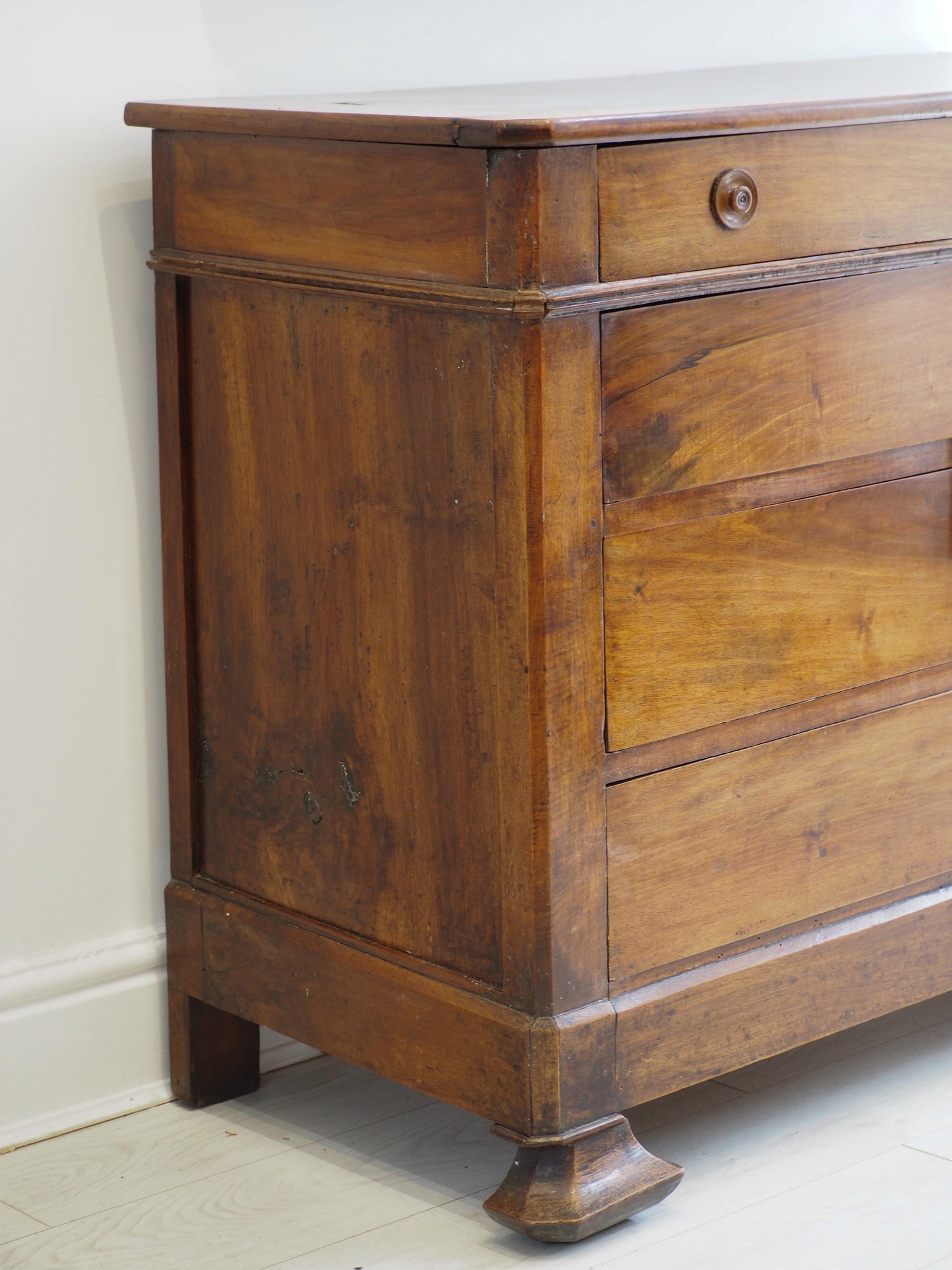 Antique 19th Century French Louis Philippe Walnut Commode / Chest of Drawers