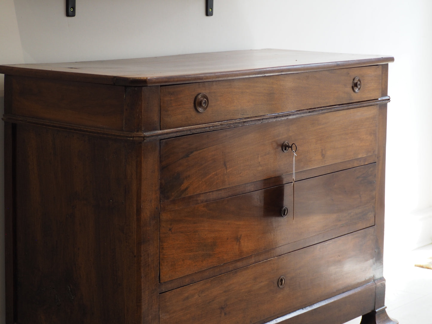 Antique 19th Century French Louis Philippe Walnut Commode / Chest of Drawers