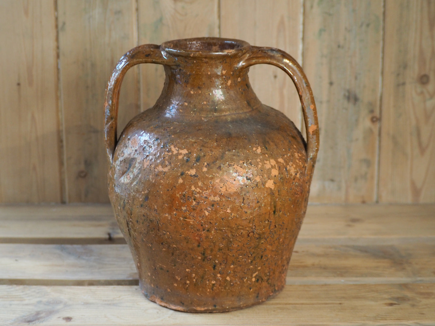 Antique 18th Century French Terracotta Walnut Oil Jar / Decorative Jug