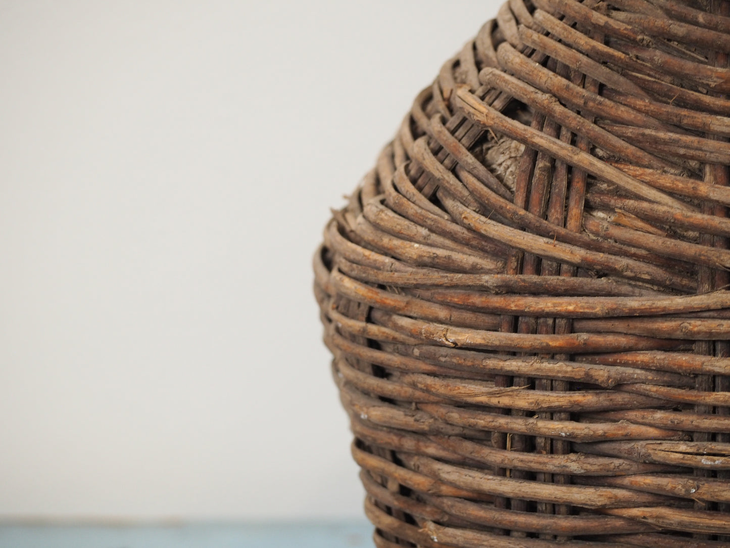 Antique Early 20th Century Chinese Woven Willow Oil Container / Wicker Jar (Sold Individually)