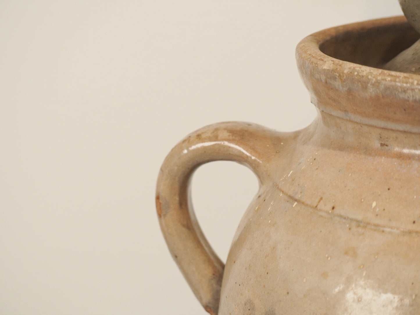 Antique French Stoneware Butter Churn / Confit Pot