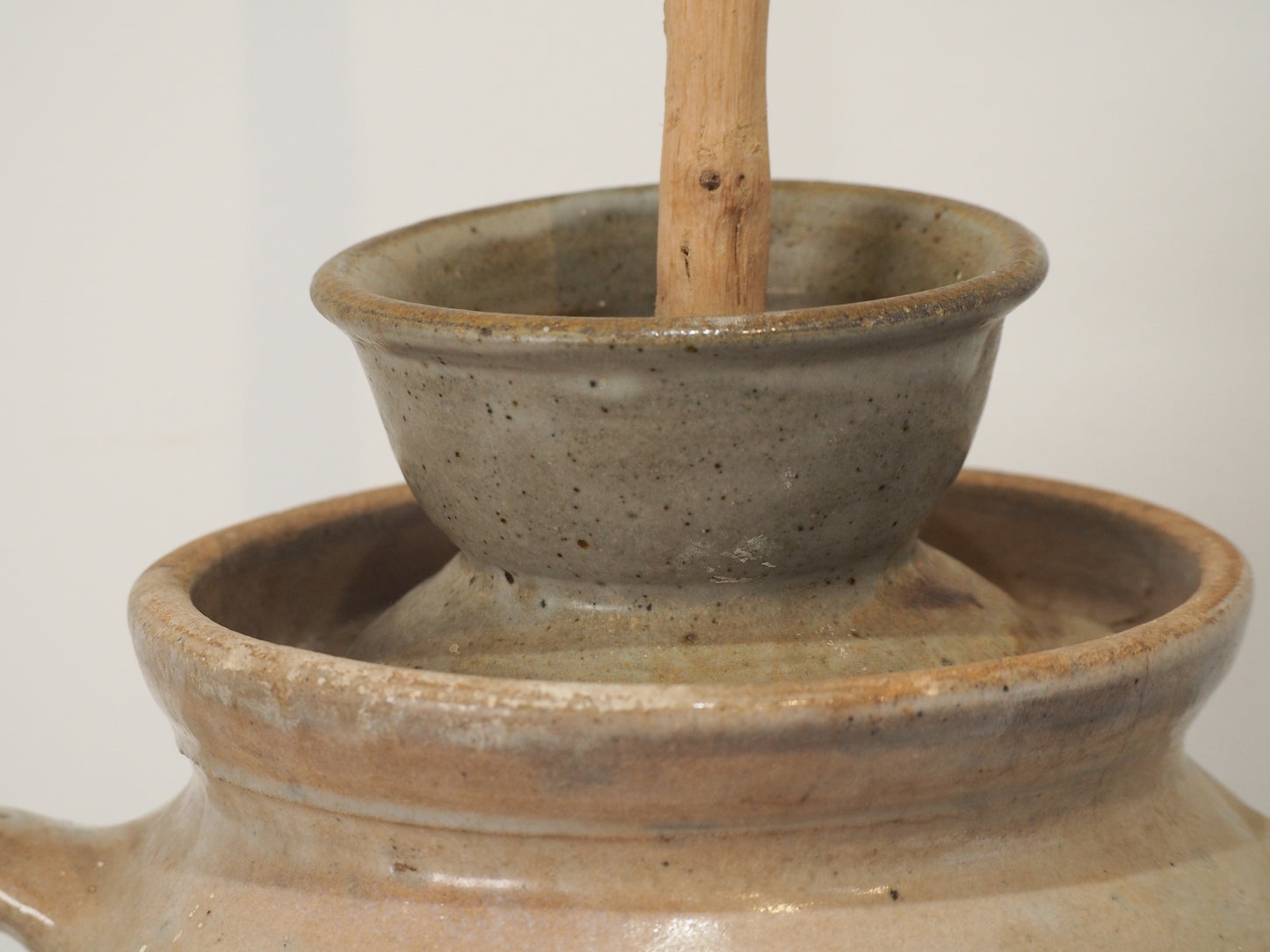 Antique French Stoneware Butter Churn / Confit Pot