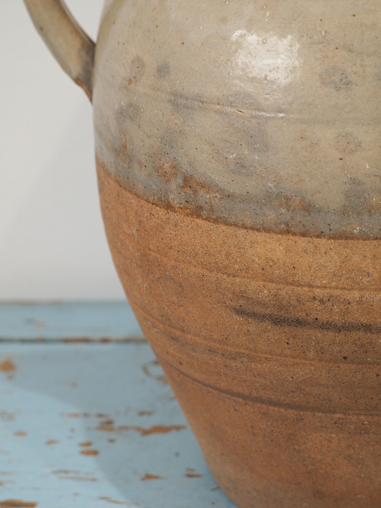 Antique French Stoneware Butter Churn / Confit Pot