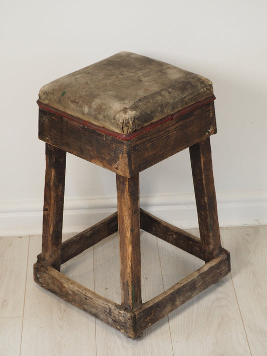 Vintage Decorative Industrial Wooden Workshop Stool