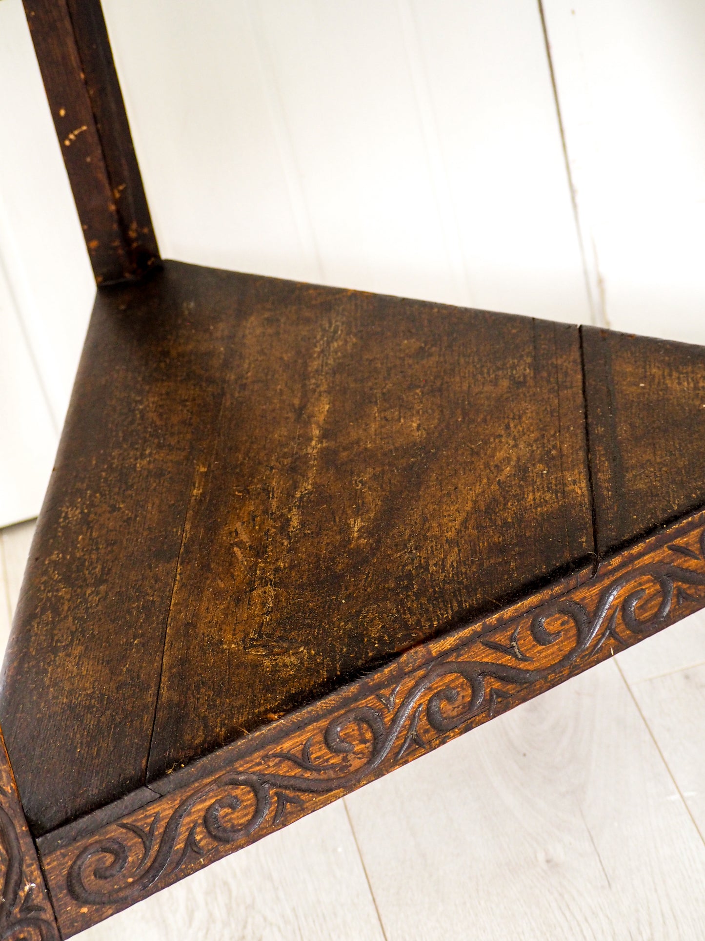 Vintage Antique 18th Century Round Pine Cricket Table / Side Table / Furniture