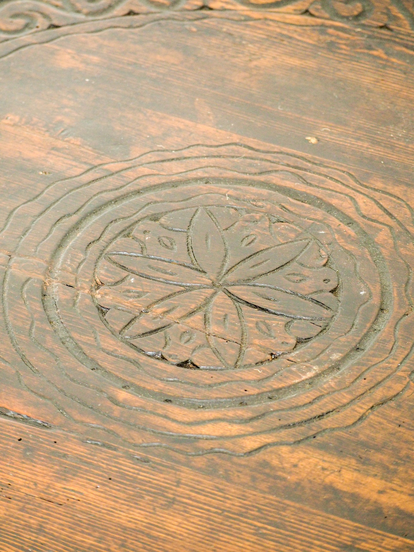 Vintage Antique 18th Century Round Pine Cricket Table / Side Table / Furniture