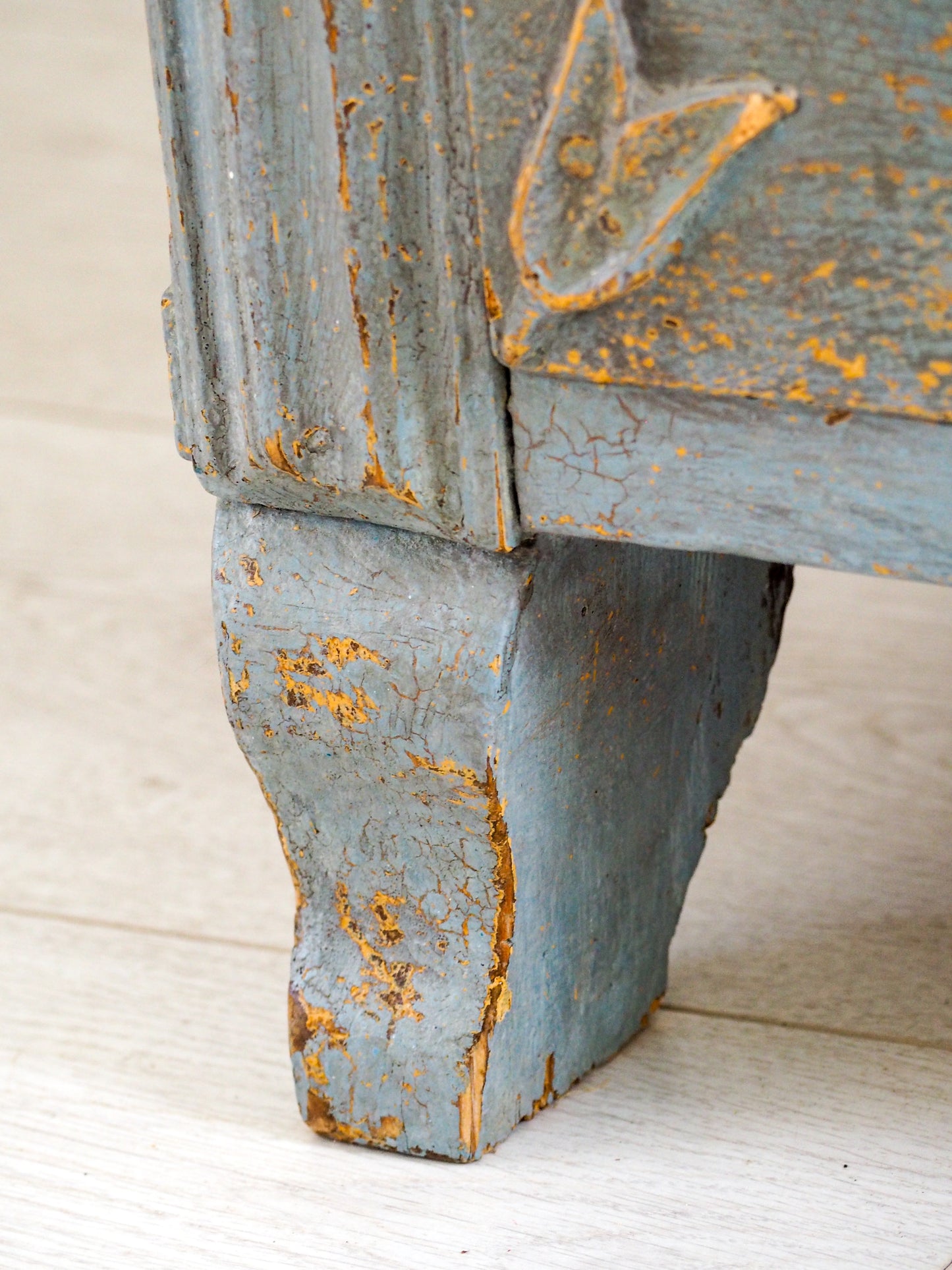 Antique 19th Century Gustavian Chest in Distressed Blue / Swedish Bedroom Furniture