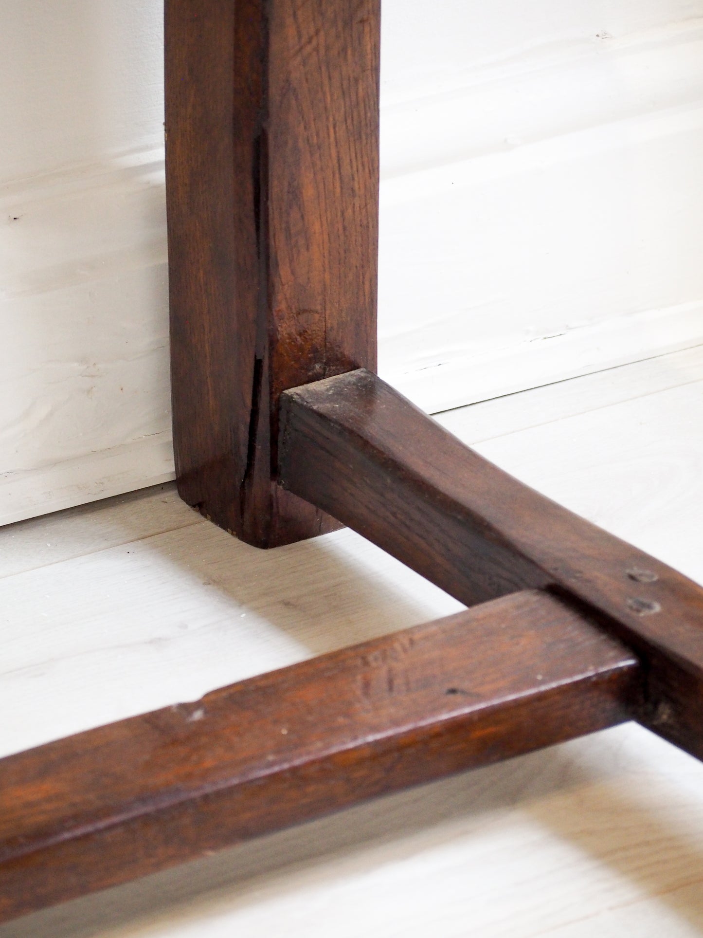 Antique Large Oak Farmhouse Refectory Table / Kitchen Dining Table