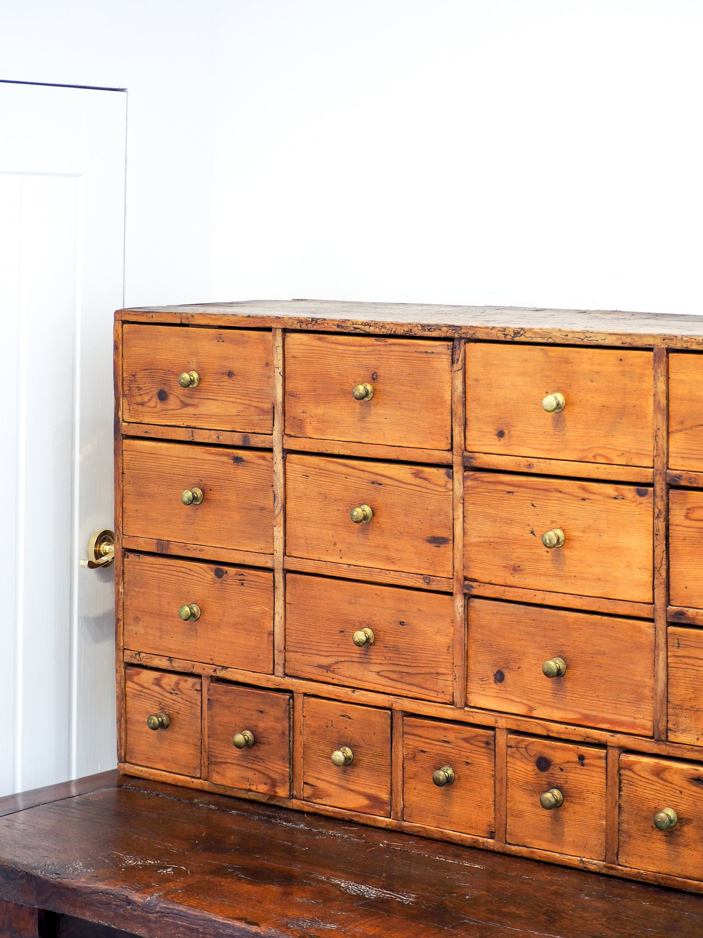 Vintage Antique Wooden Pine Multi-Drawer Apothecary Cabinet / Chest of Drawers