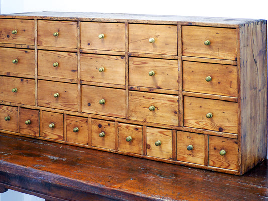 Vintage Antique Wooden Pine Multi-Drawer Apothecary Cabinet / Chest of Drawers