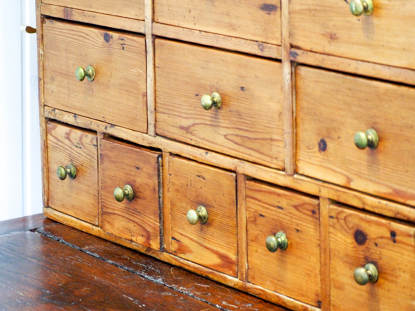 Vintage Antique Wooden Pine Multi-Drawer Apothecary Cabinet / Chest of Drawers