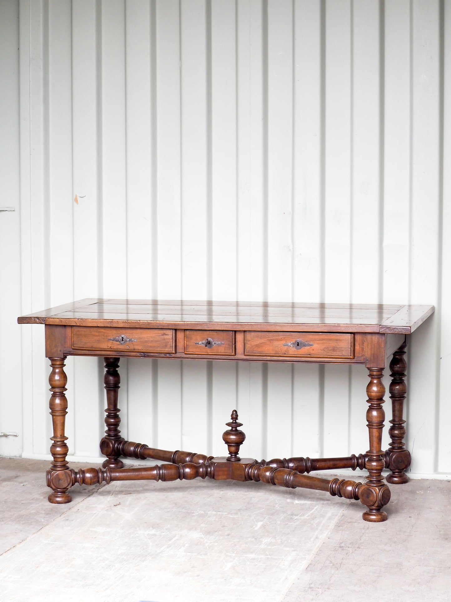 Antique 18th Century Walnut French Library Desk / Dining Table