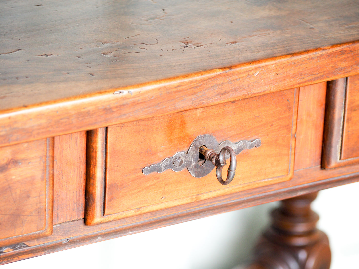 Antique 18th Century Walnut French Library Desk / Dining Table