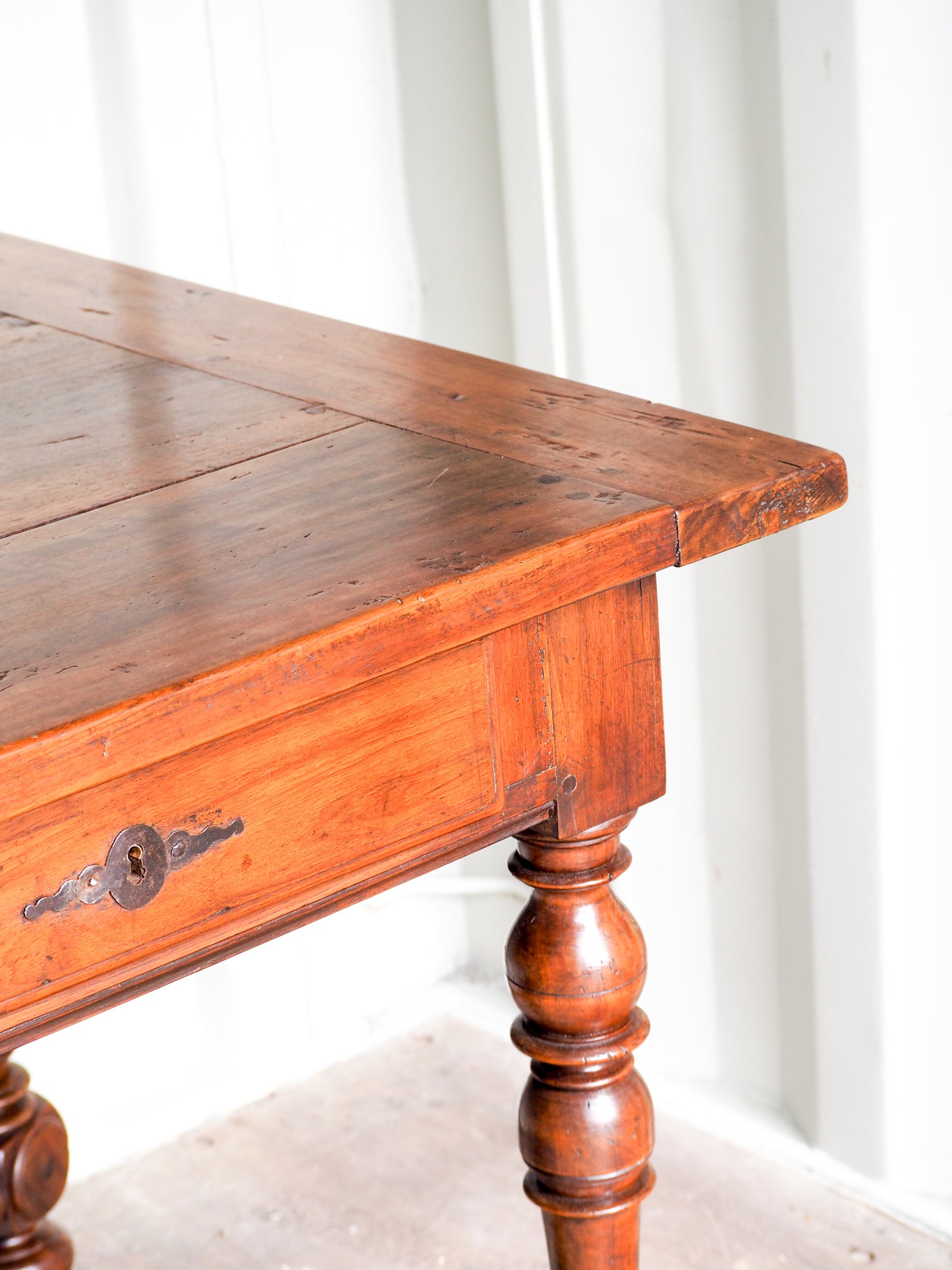 Antique 18th Century Walnut French Library Desk / Dining Table
