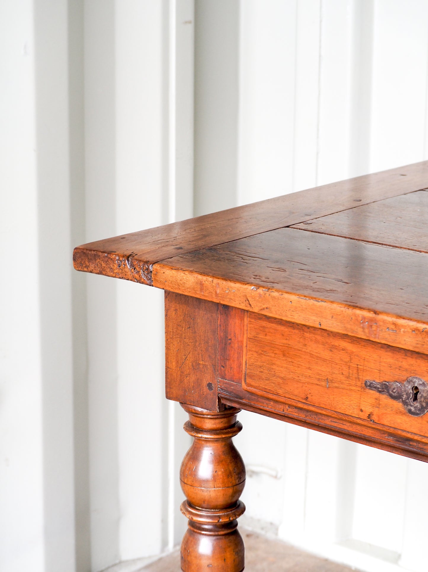 Antique 18th Century Walnut French Library Desk / Dining Table