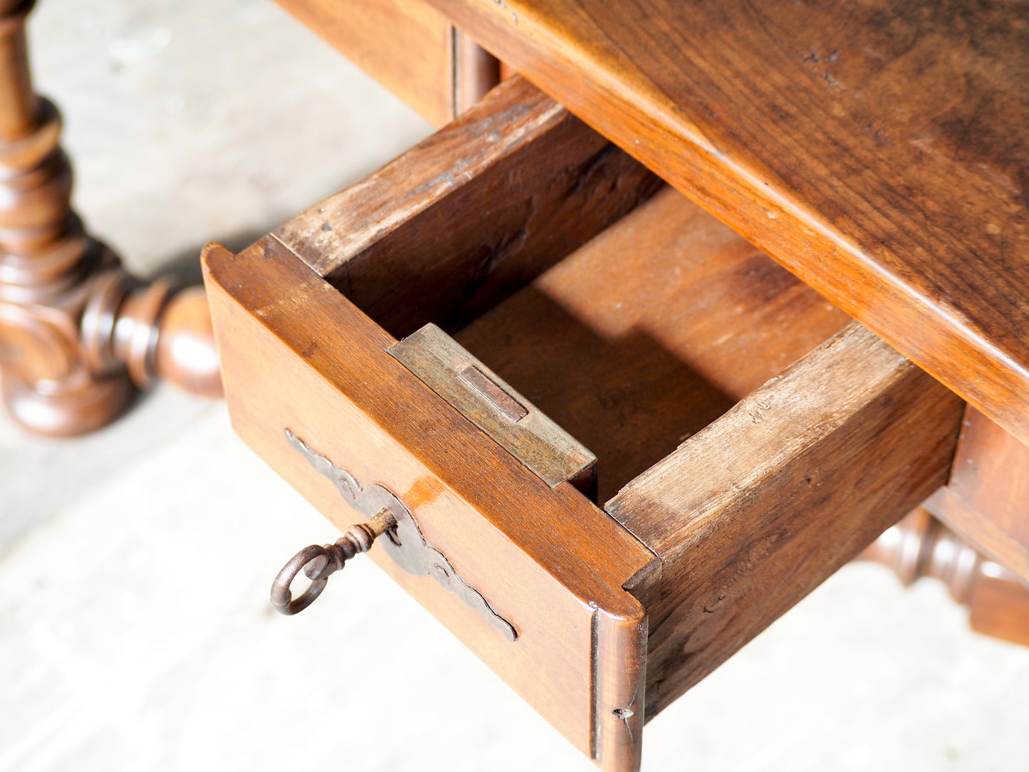 Antique 18th Century Walnut French Library Desk / Dining Table