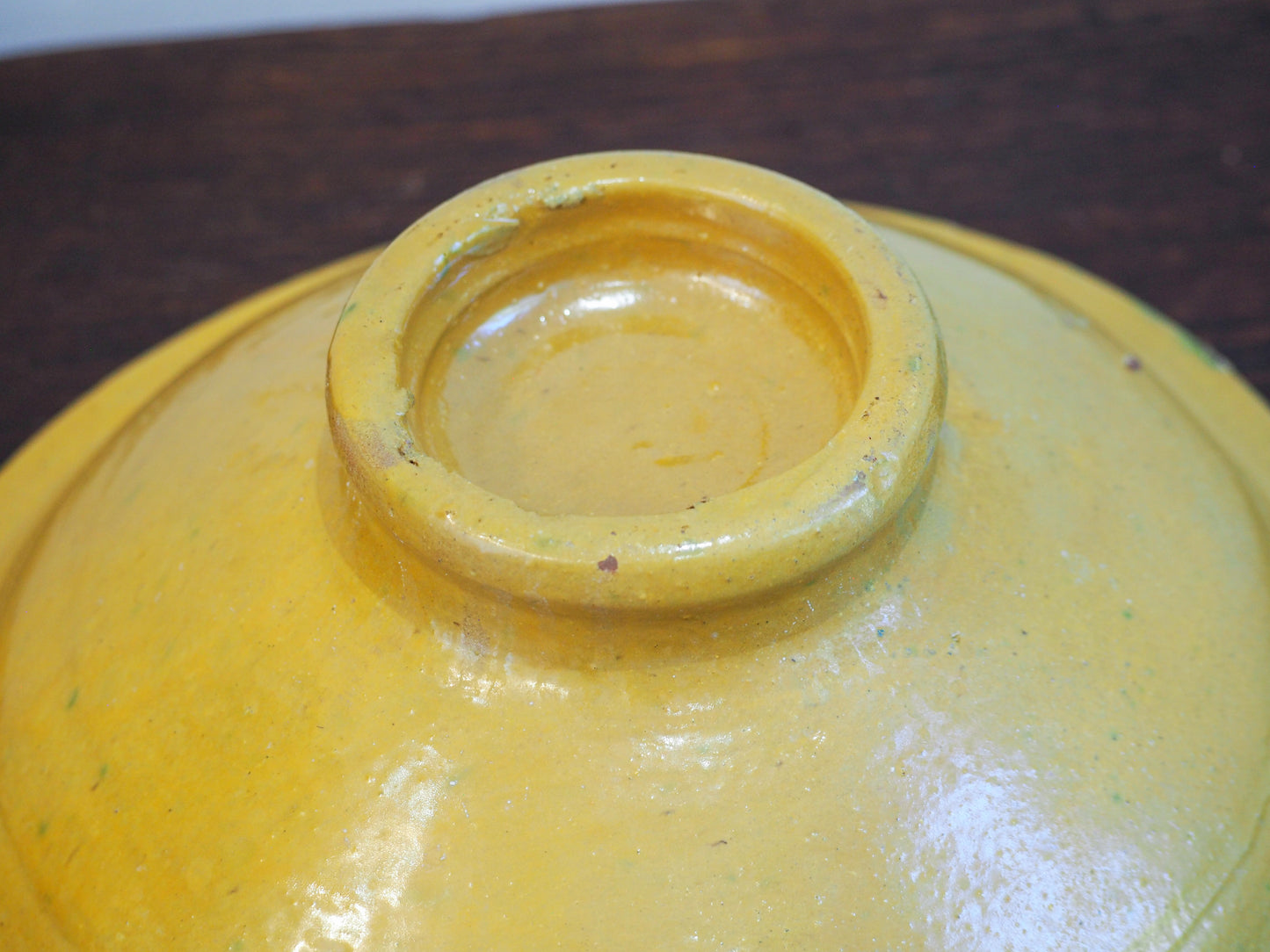 Vintage Antique Spanish Medium Yellow & Green Glazed Bowl