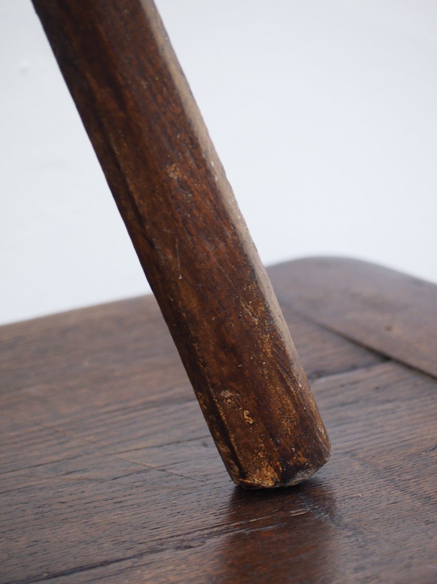 Antique Vintage Small Welsh Elm Rustic Wooden Farmhouse Stool / Milking Stool