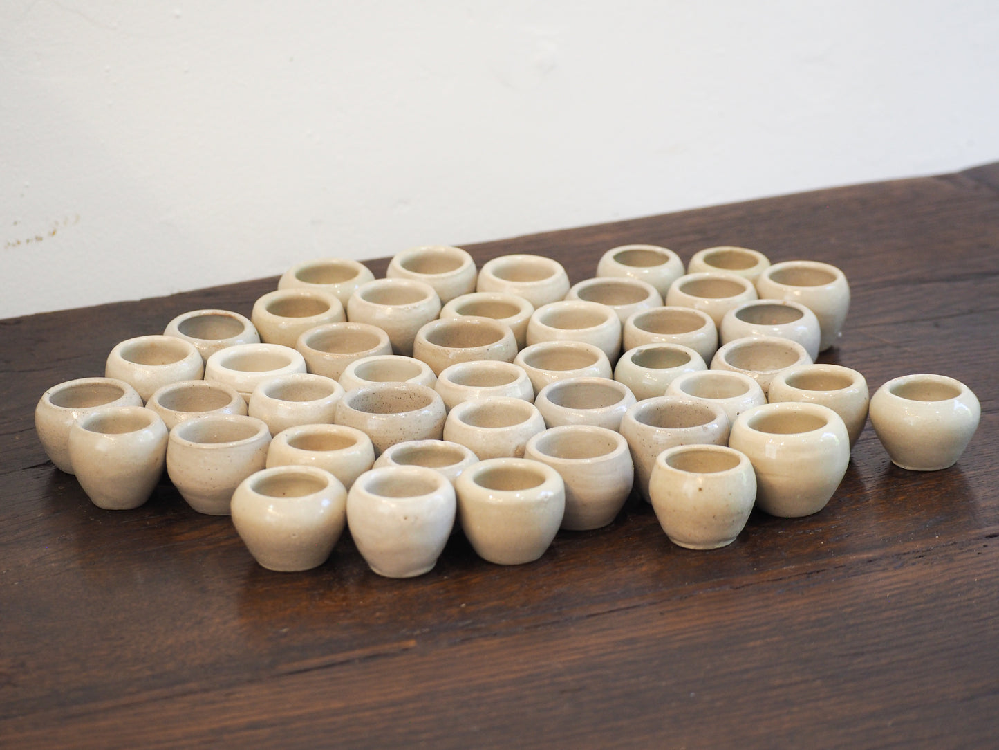 Vintage French Glazed Cream Ceramic Escargot Pots (Sold Individually)