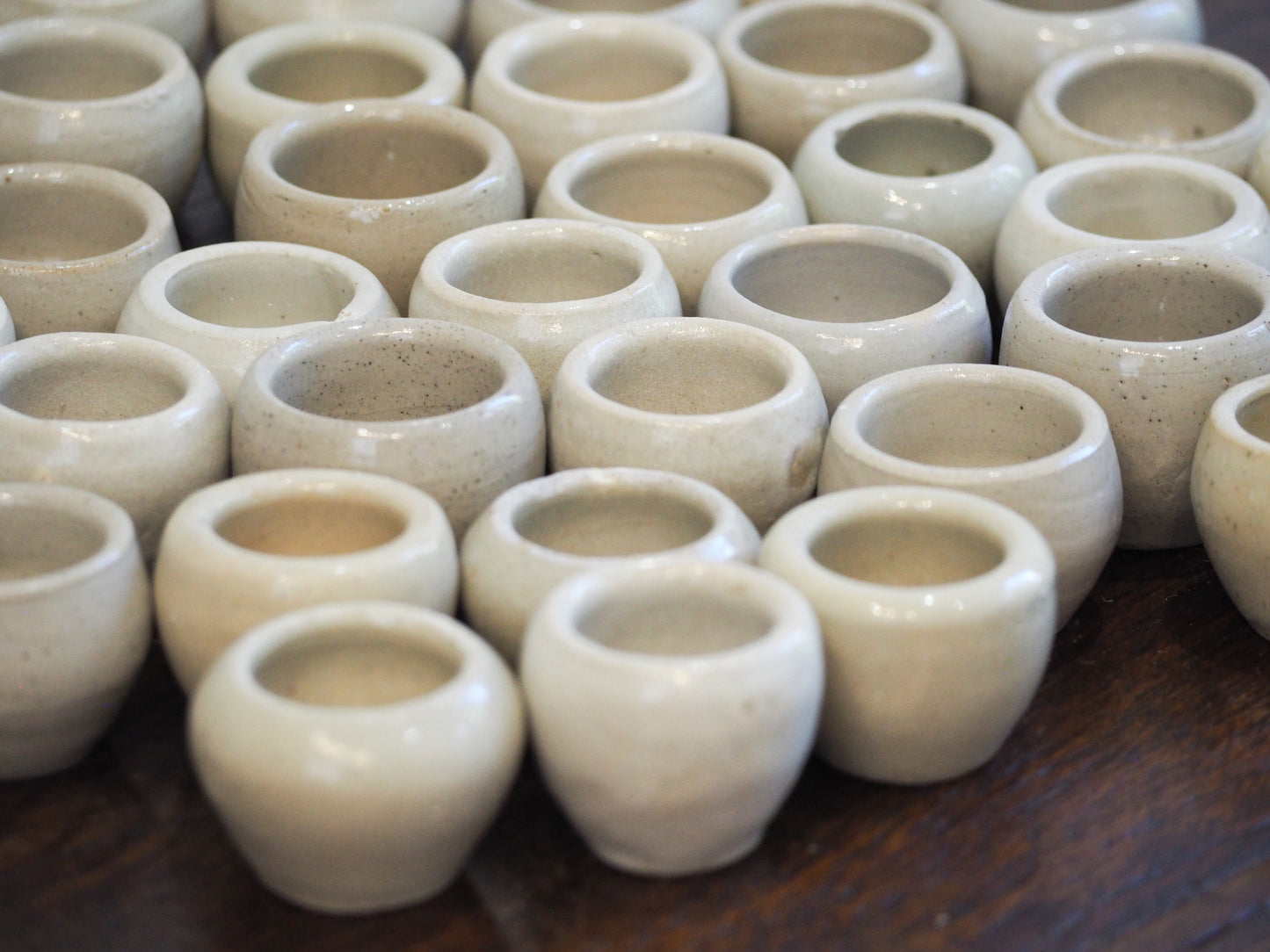 Vintage French Glazed Cream Ceramic Escargot Pots (Sold Individually)