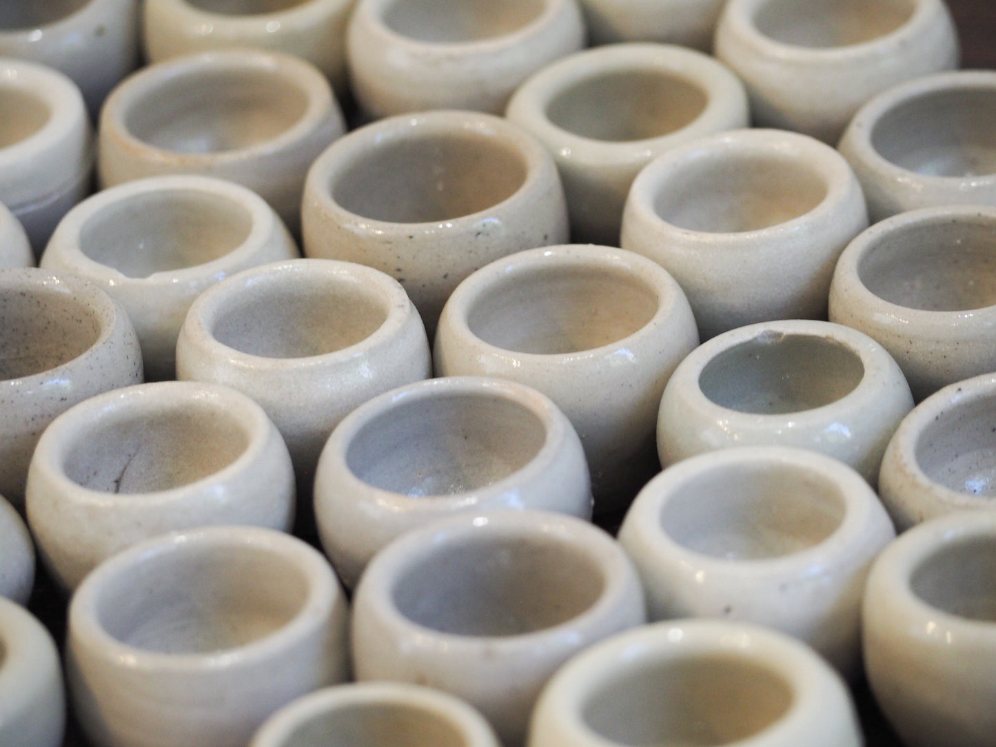 Vintage French Glazed Cream Ceramic Escargot Pots (Sold Individually)