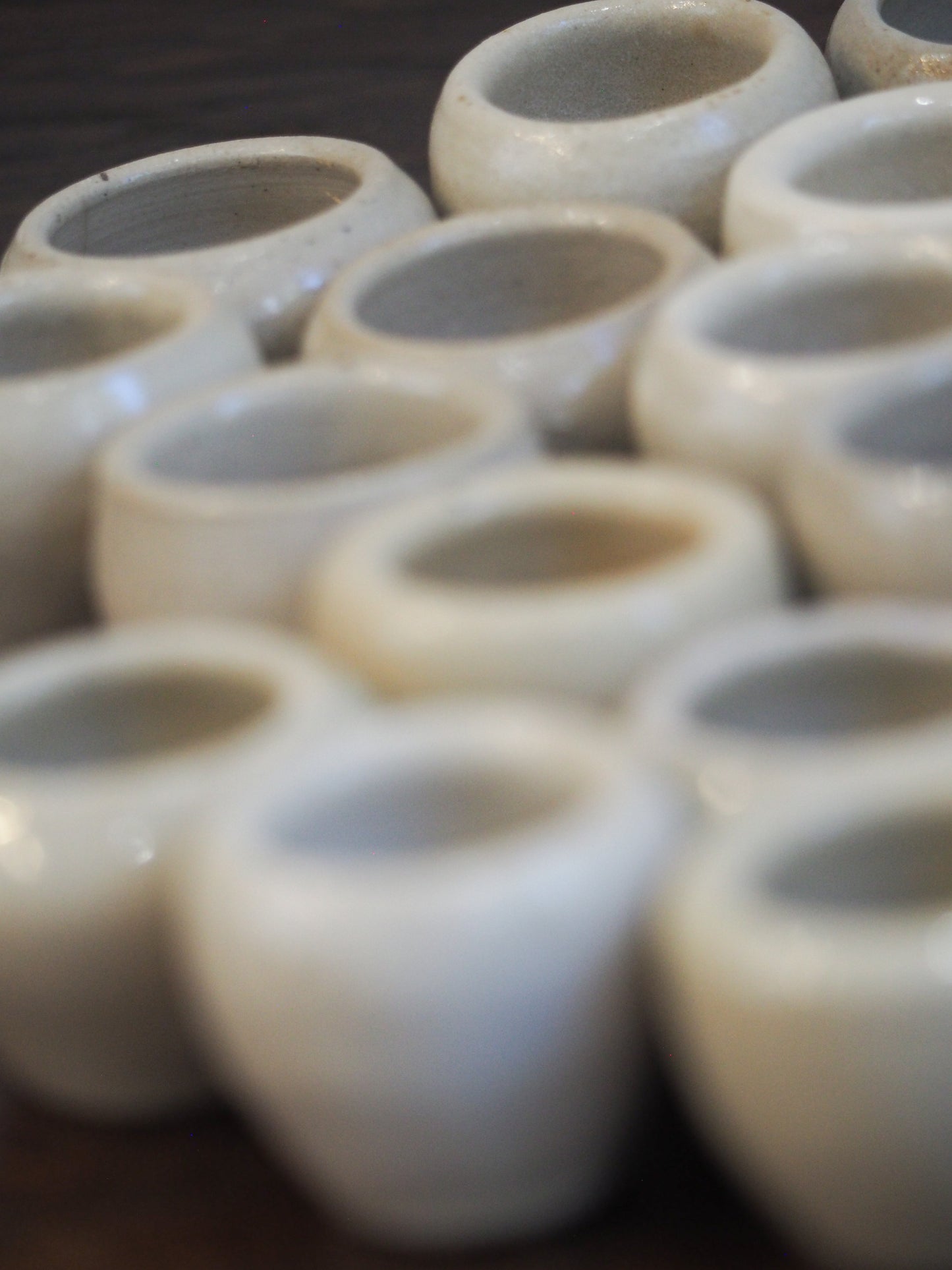 Vintage French Glazed Cream Ceramic Escargot Pots (Sold Individually)